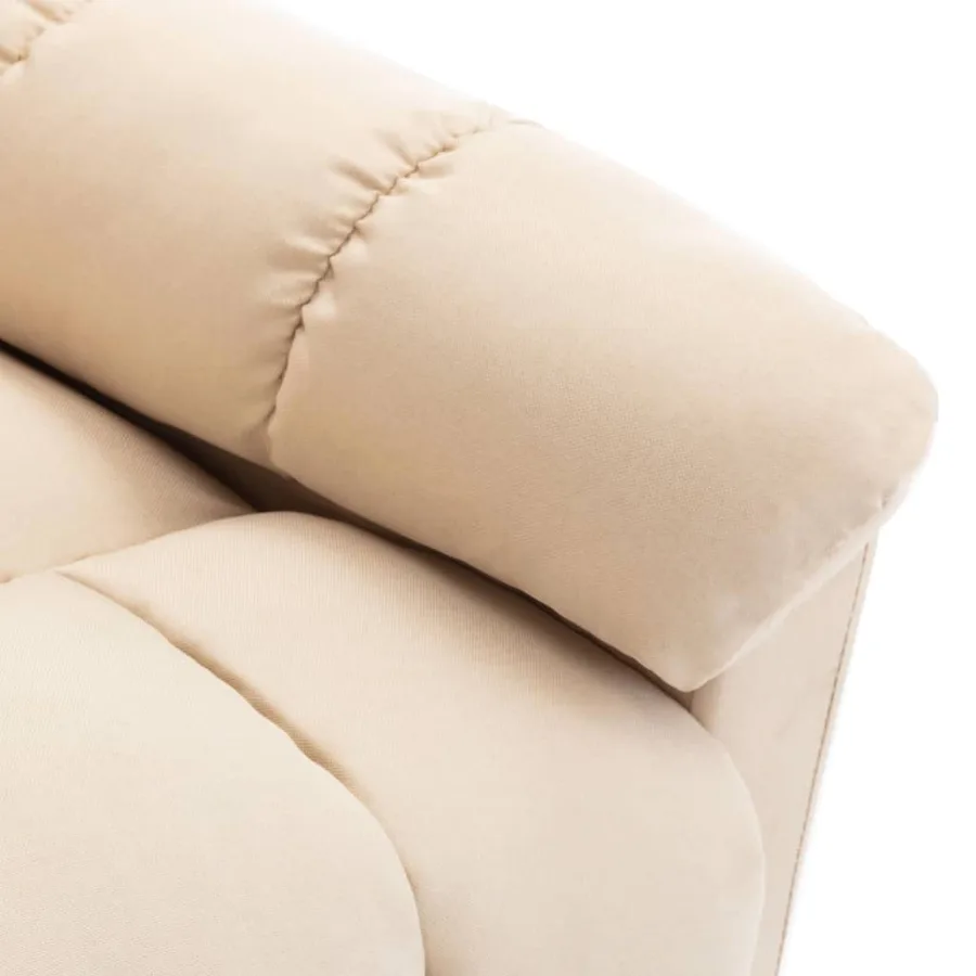 Fauteuil de massage inclinable Crème Tissu - 7