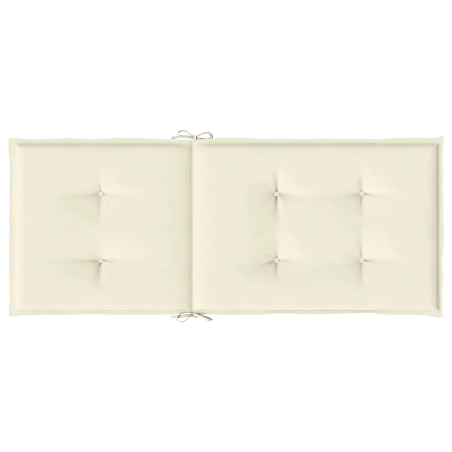 Coussins de chaise de jardin dossier haut lot de 4 crème tissu - 7