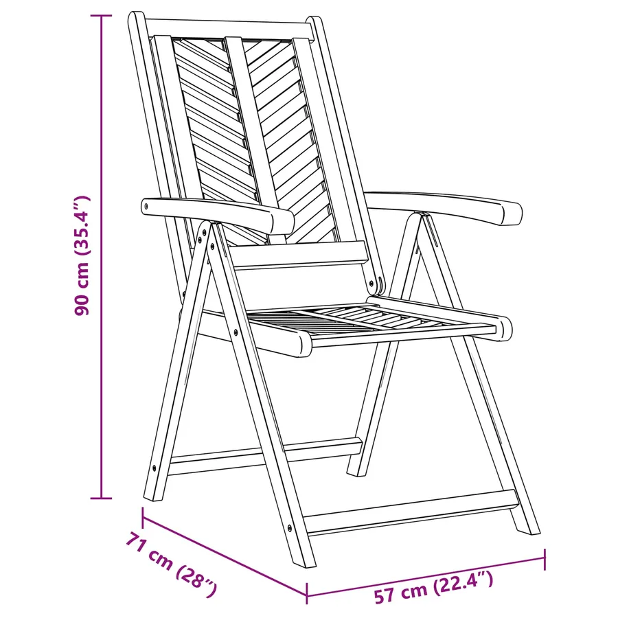 Ensemble de salle à manger pour jardin 7 pc Marron - 13