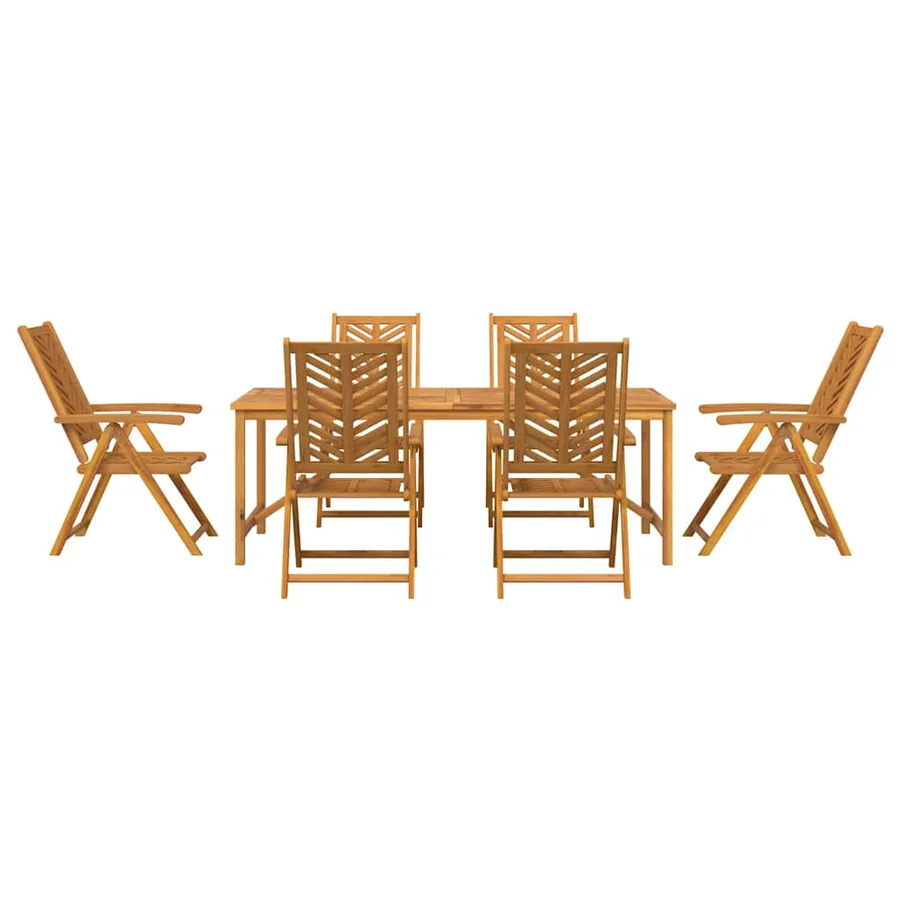 Ensemble de salle à manger pour jardin 7 pc Marron - 7