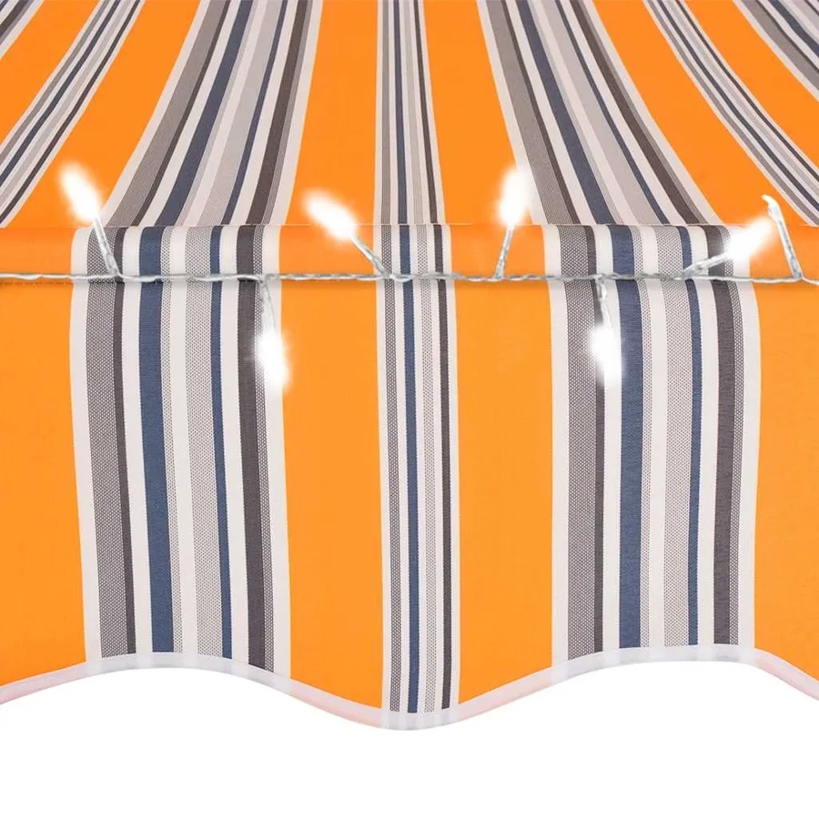 Auvent manuel rétractable avec LED 200 cm Jaune et bleu - 5