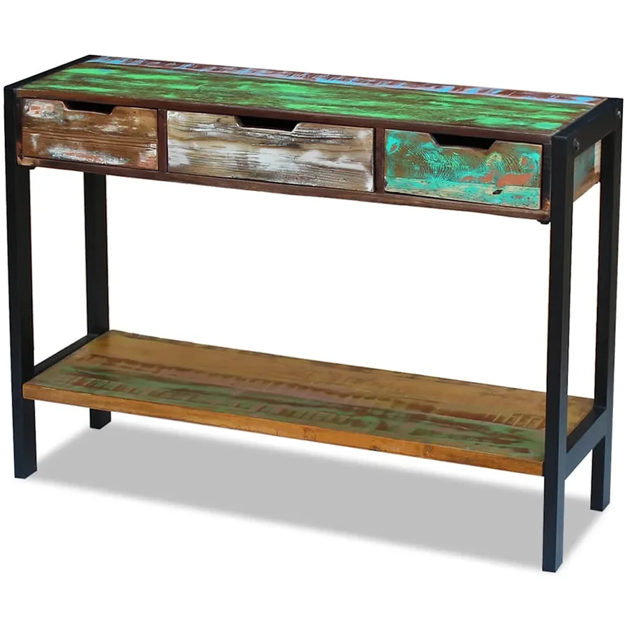 Buffet 3 tiroirs Bois de récupération massif - 5