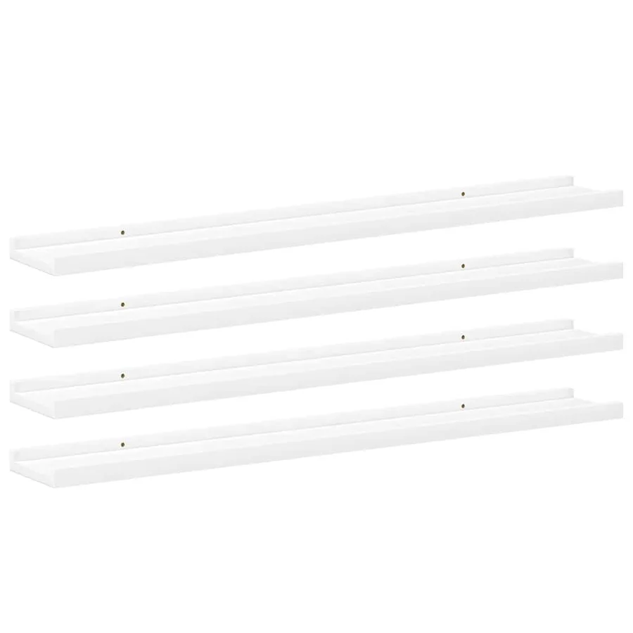 Étagères murales 4 pcs Blanc 80x9x3 cm - 2