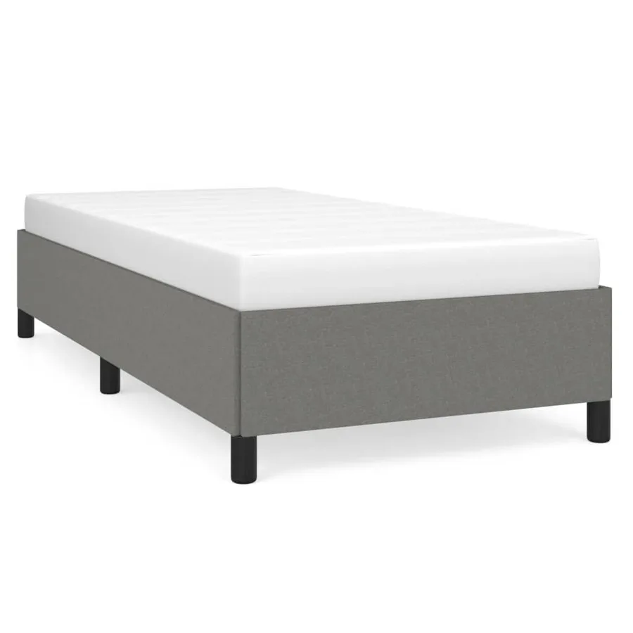 Cadre de lit sans matelas gris foncé 80x200 cm tissu - 2