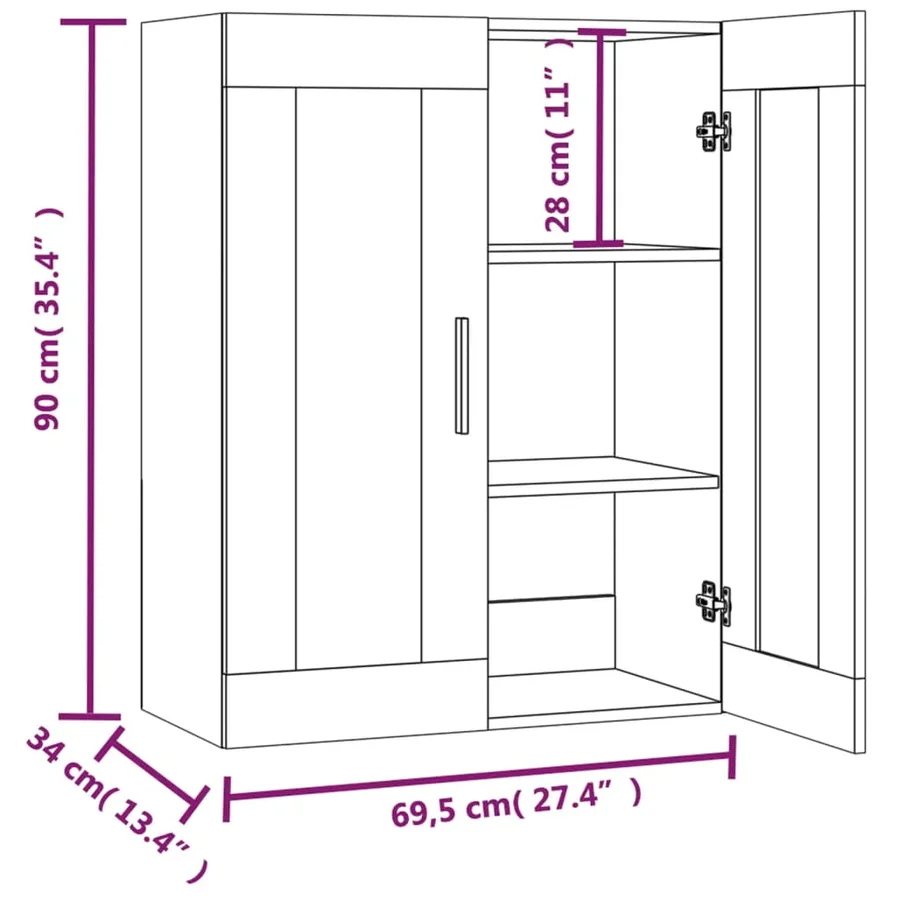 Armoire murale suspendue Blanc 69,5x34x90 cm - 12