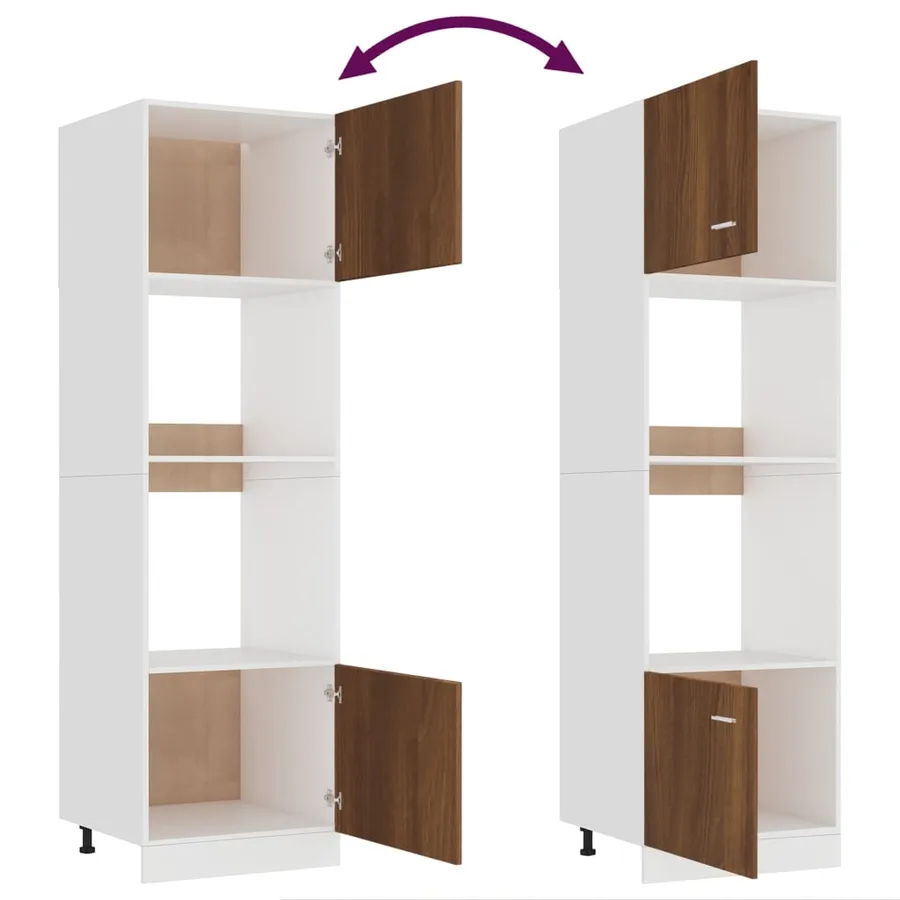 Meuble micro-ondes "Lyon" Chêne brun 60 x 57 x 207 cm Bois d'ingénierie - 7
