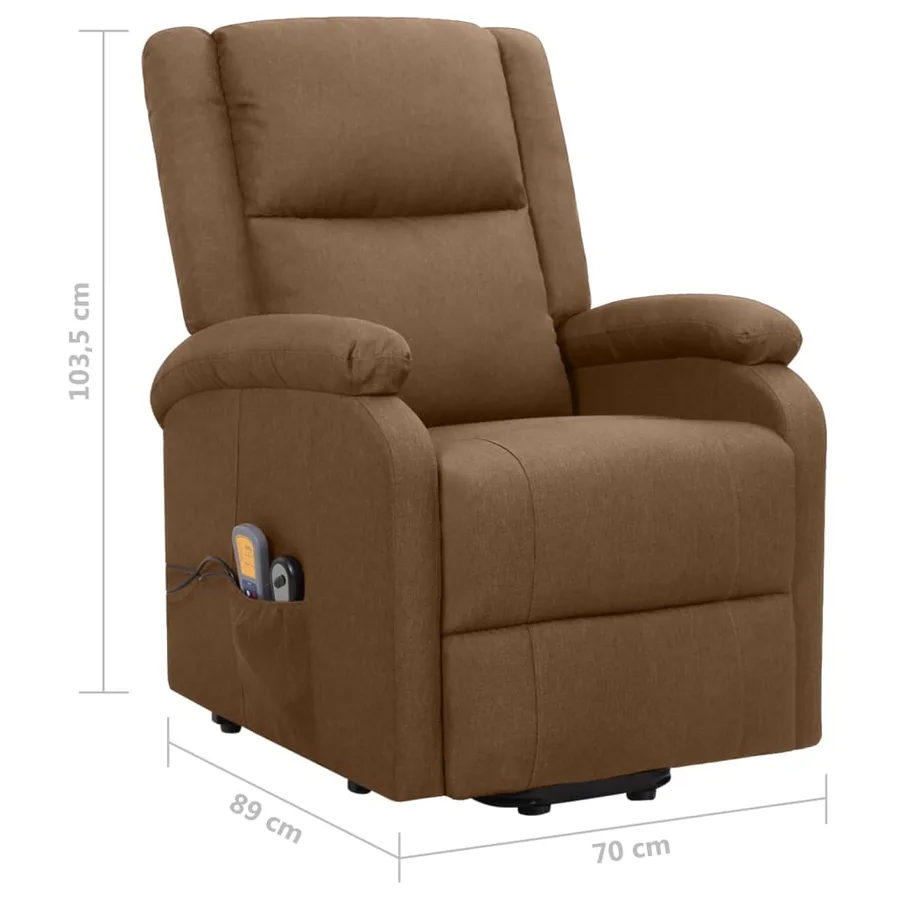 Fauteuil de massage Marron Tissu - 8