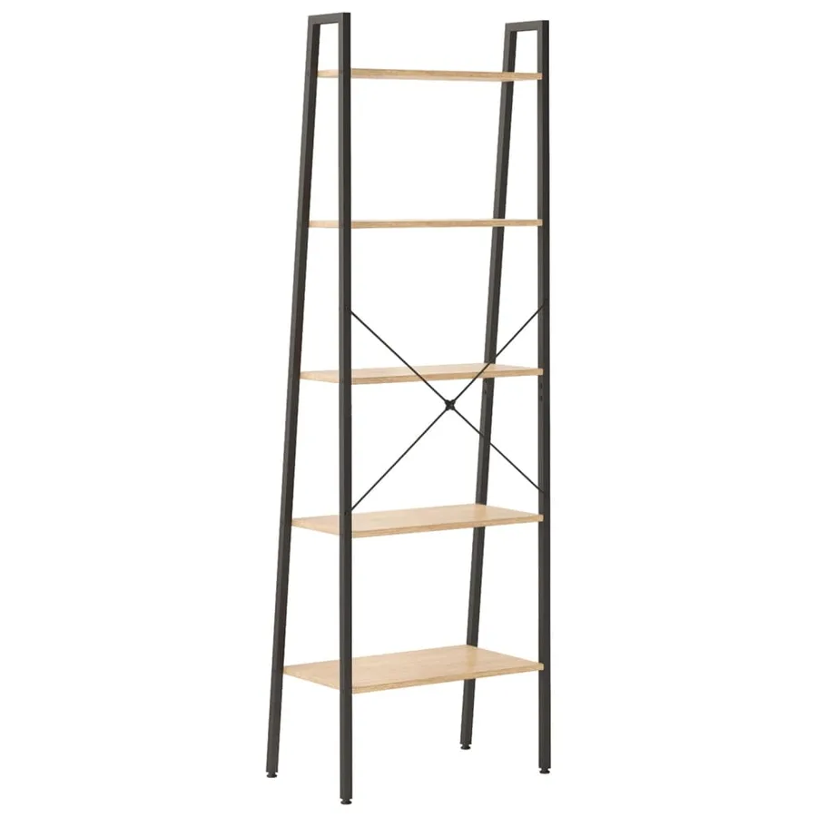 Étagère sur pied 5 niveaux Marron clair et noir 56x35x174 cm - 5