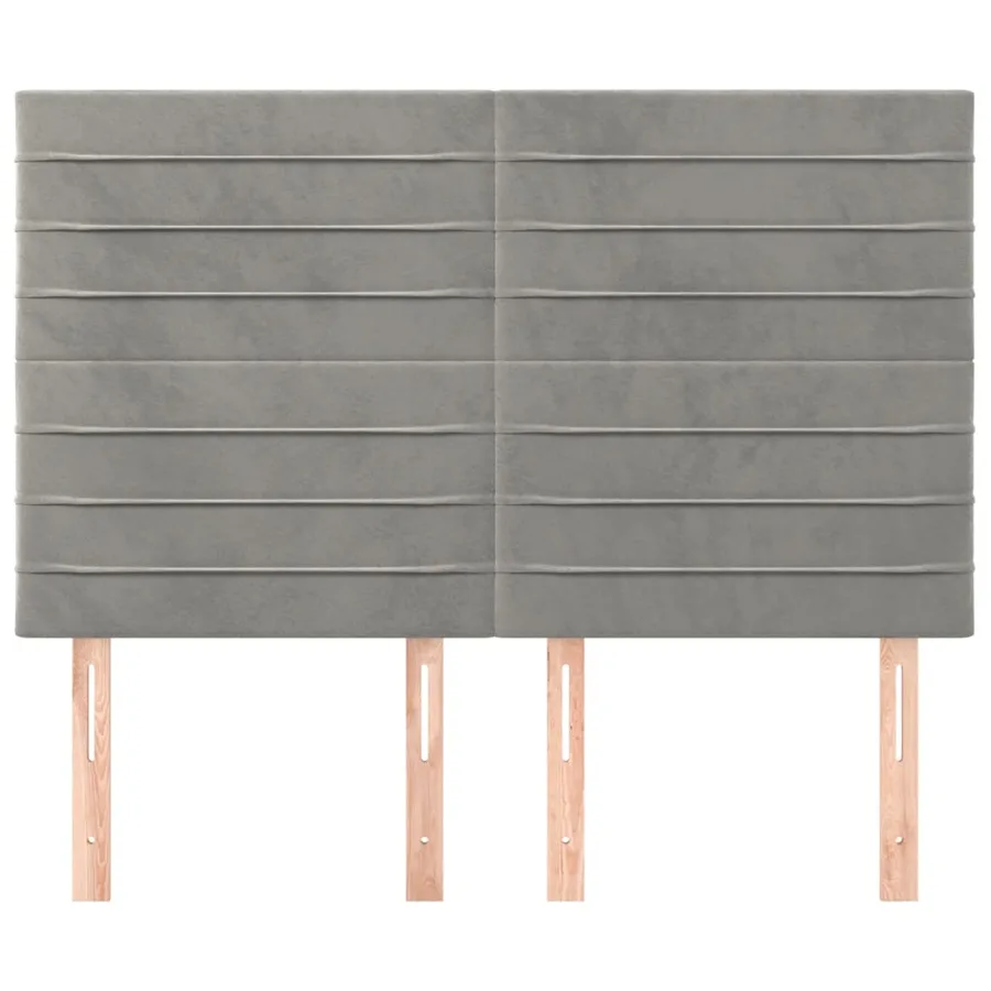 Tête de lit Gris clair 144 x 5 x 118/128 cm Velours - 3