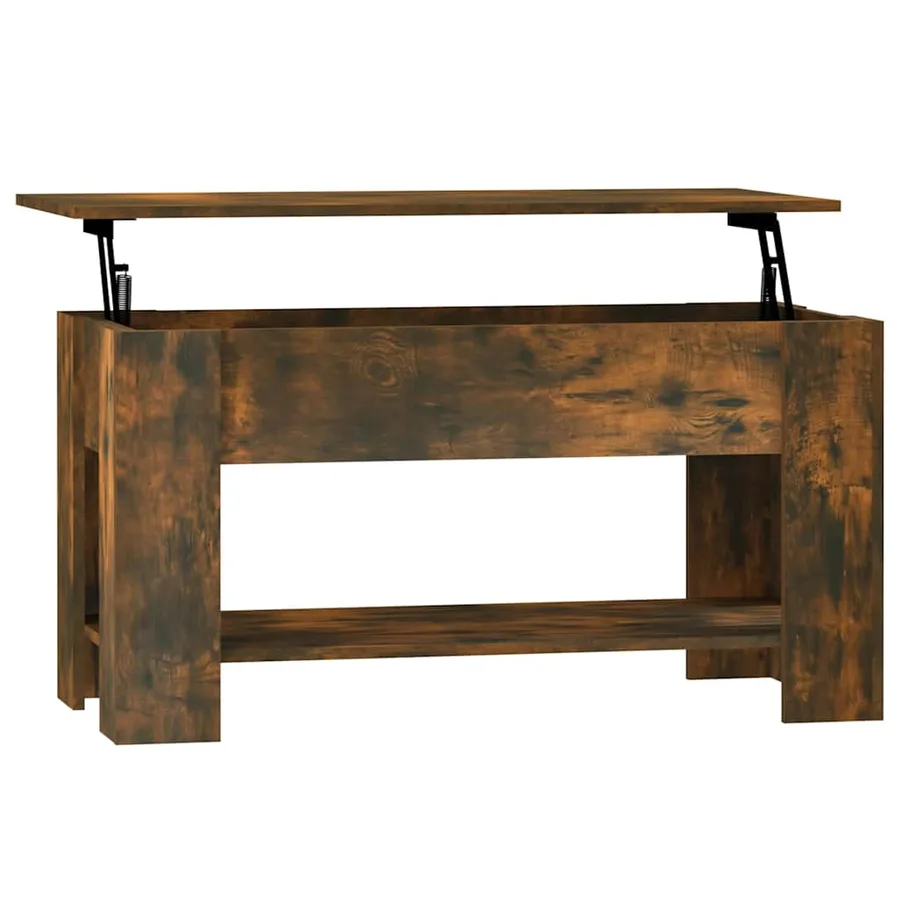 Table basse Chêne fumé 101x49x52 cm Bois d'ingénierie - 2