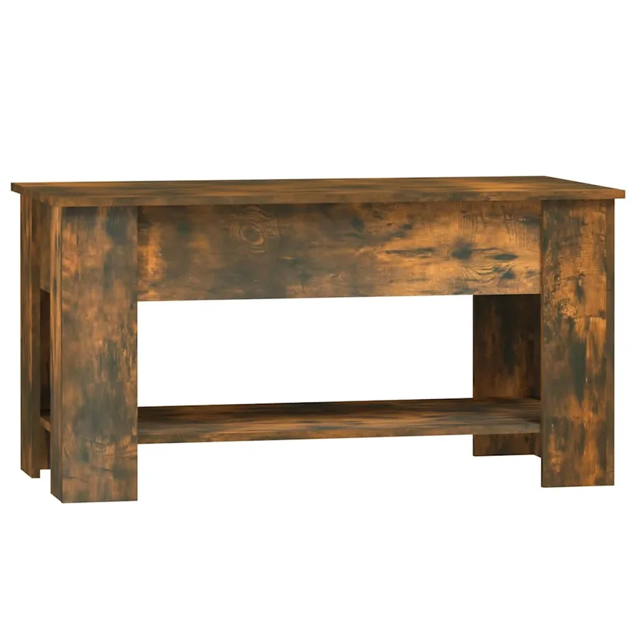 Table basse Chêne fumé 101x49x52 cm Bois d'ingénierie - 5