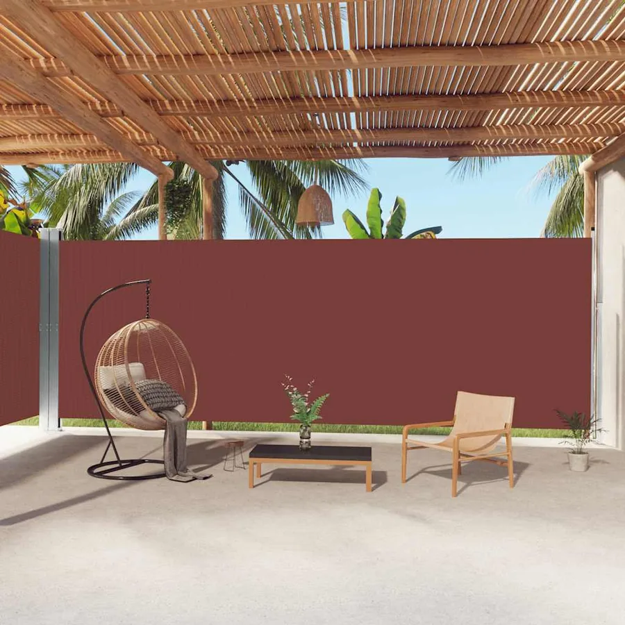 Auvent latéral rétractable Marron 220x1000 cm