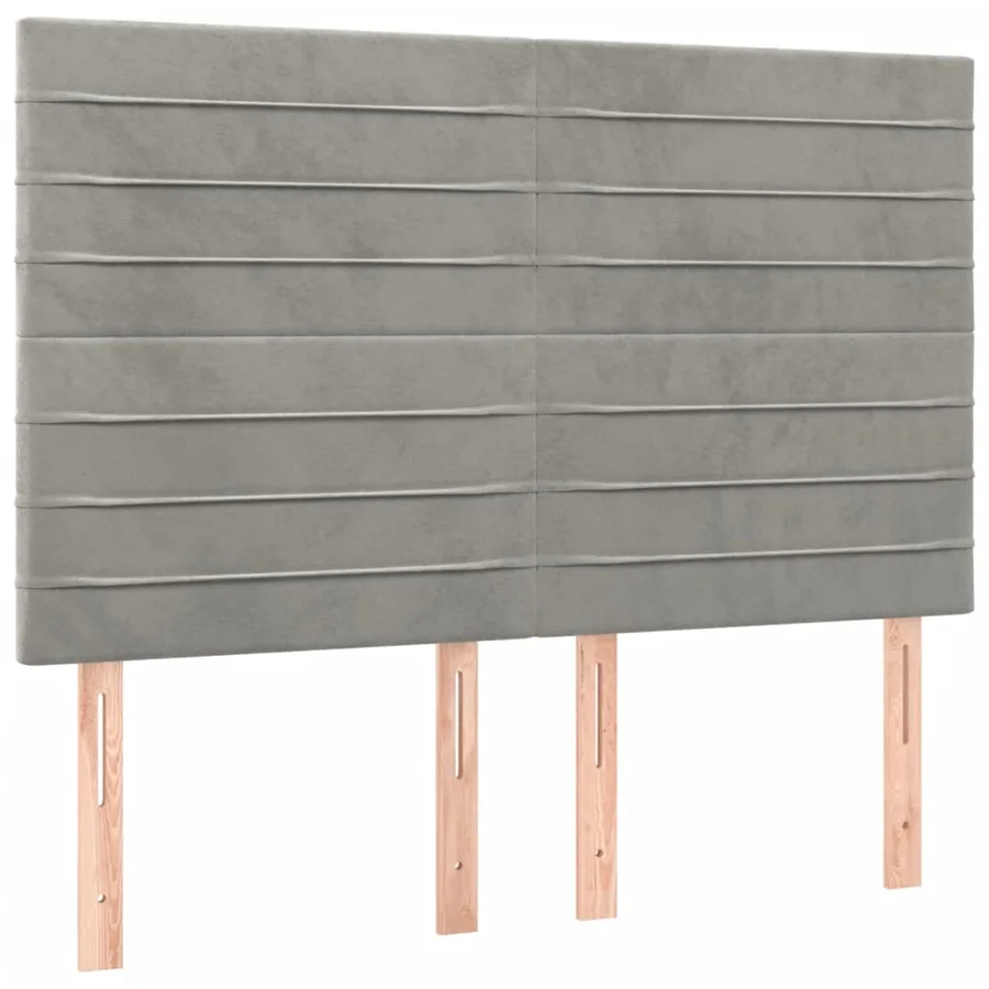 Sommier à lattes de lit et matelas Gris clair 140x200cm Velours - 6