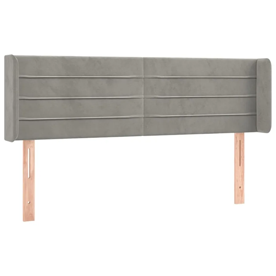 Tête de lit à LED Gris clair 147x16x78/88 cm Velours - 3