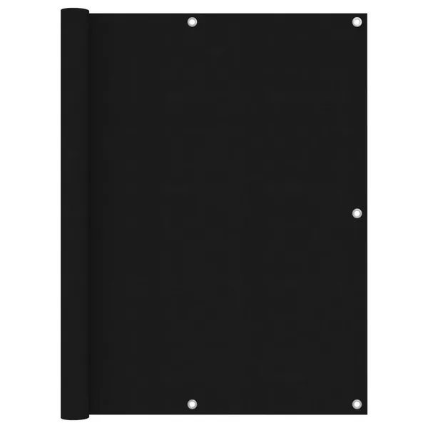 Écran de balcon Noir 120x400 cm Tissu Oxford