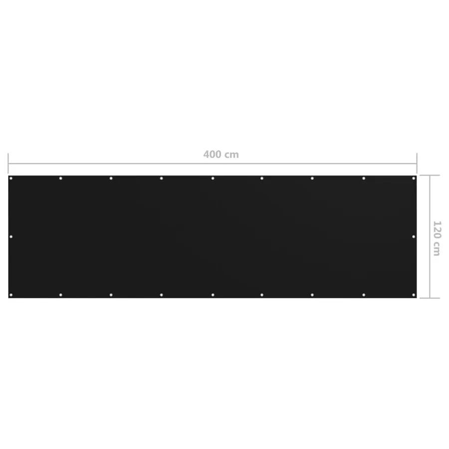 Écran de balcon Noir 120x400 cm Tissu Oxford - 5