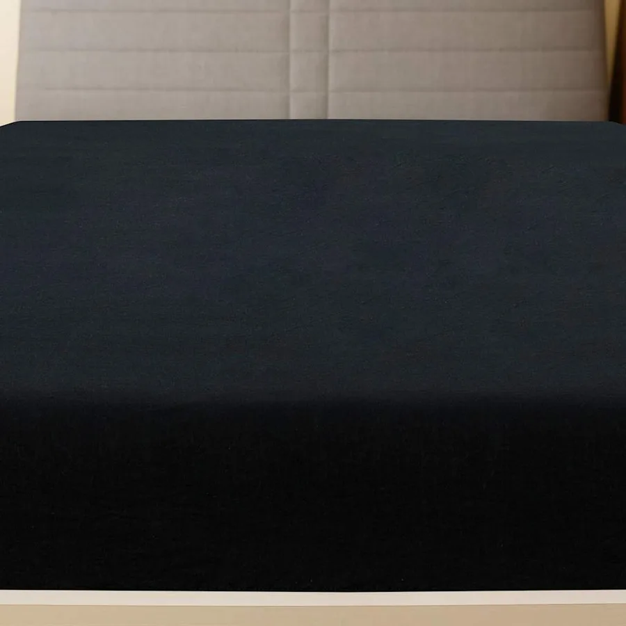 Draps-housses Jersey 2 pcs Noir 180x200 cm Coton - 3