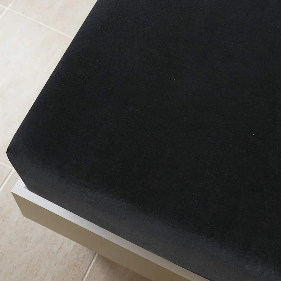 Draps-housses Jersey 2 pcs Noir 180x200 cm Coton - 4