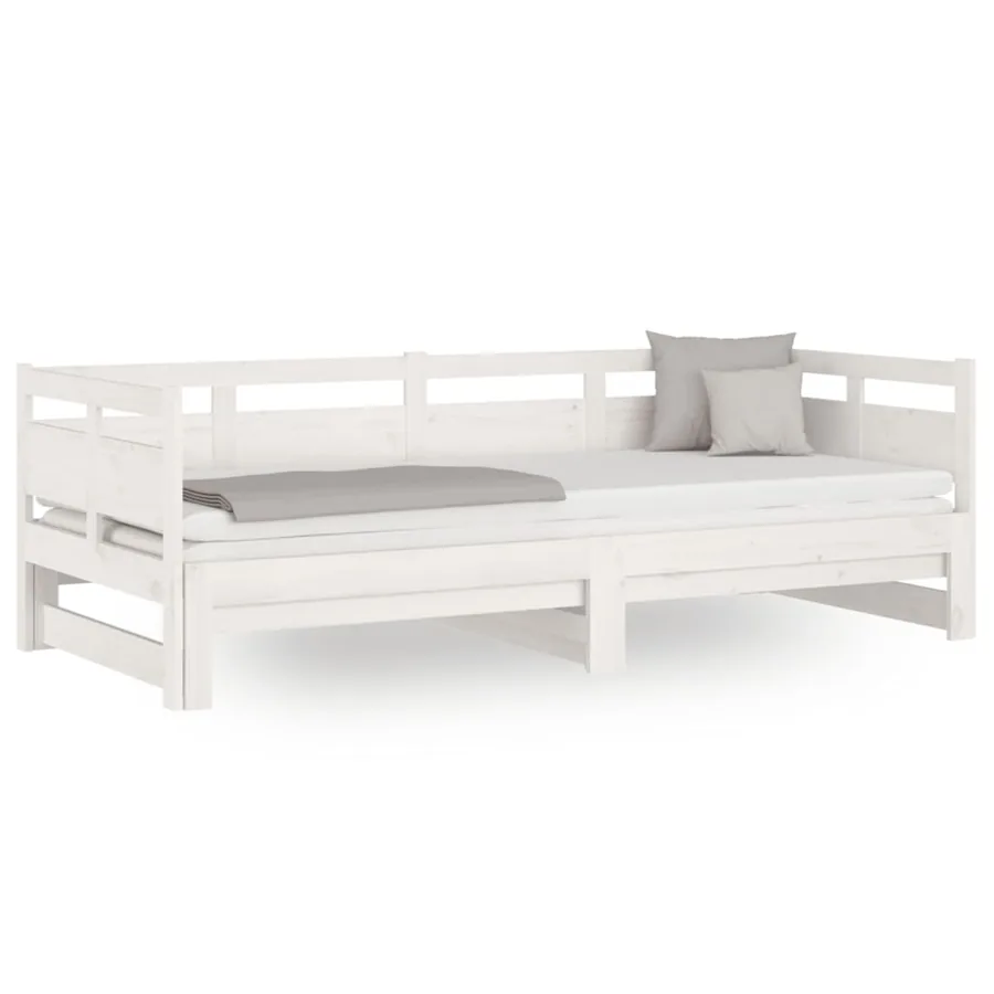 Lit coulissant sans matelas blanc 2x(90x200) cm - 2