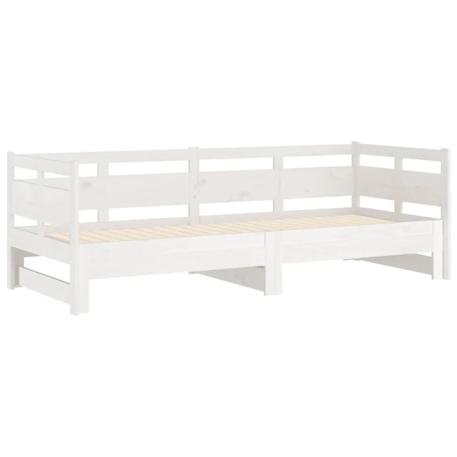 Lit coulissant sans matelas blanc 2x(90x200) cm - 6
