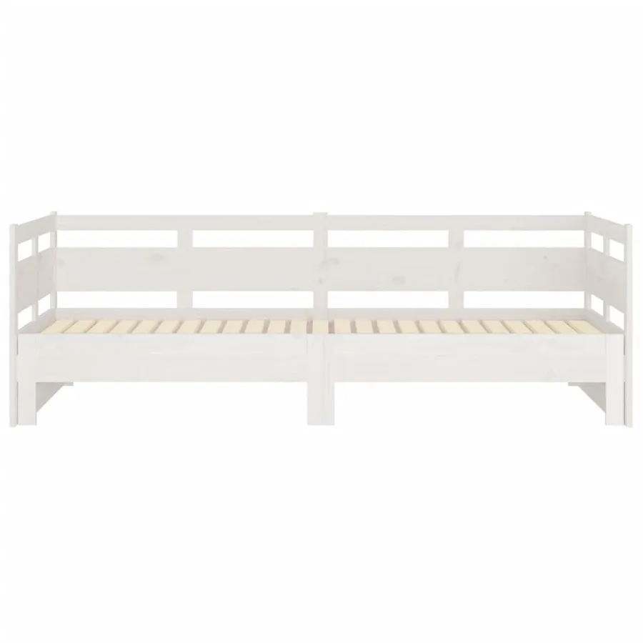 Lit coulissant sans matelas blanc 2x(90x200) cm - 7