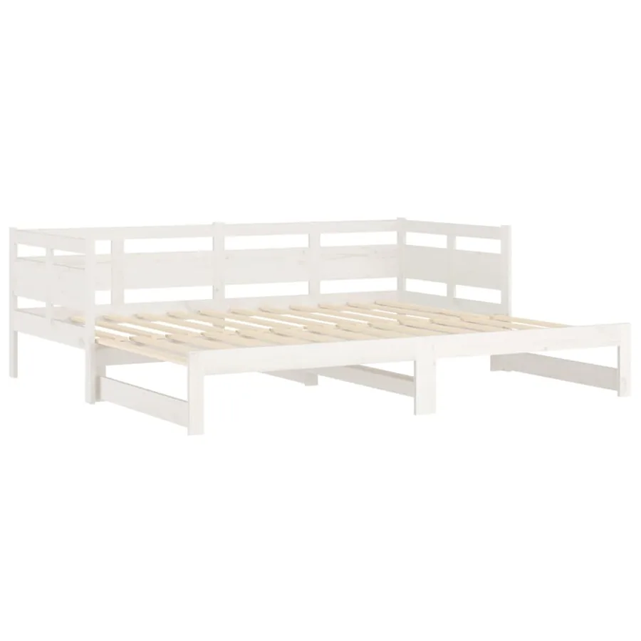 Lit coulissant sans matelas blanc 2x(90x200) cm - 9