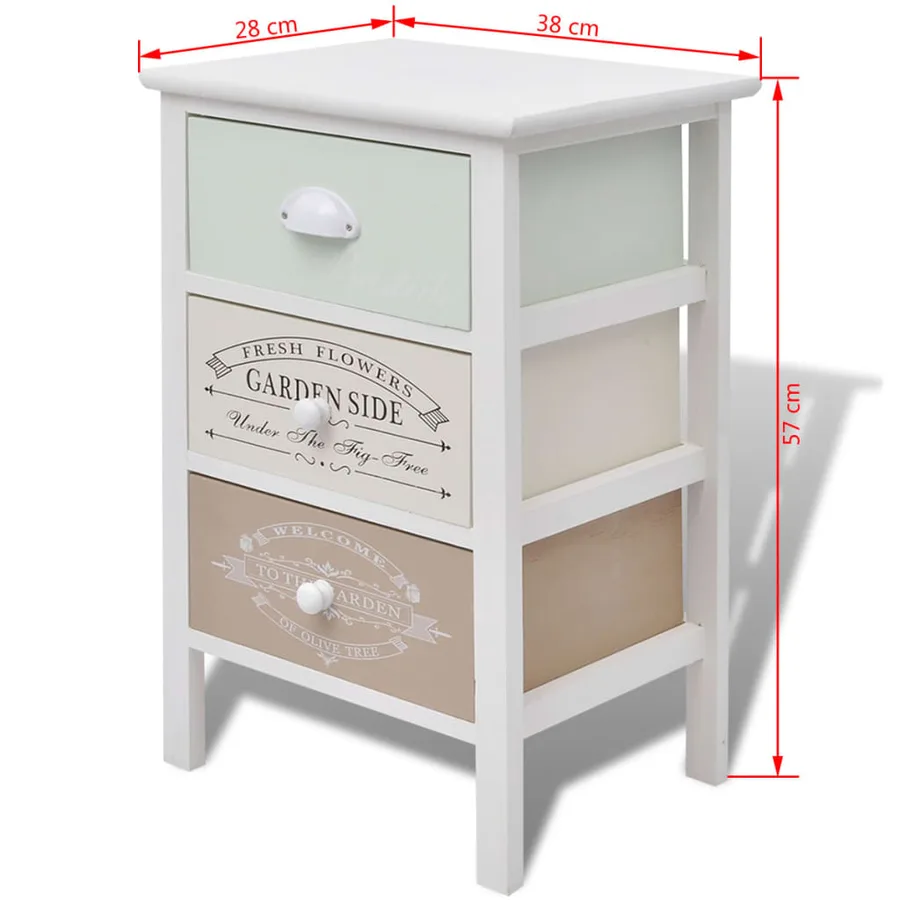 Armoire de rangement en style français 3 tiroirs Bois - 6