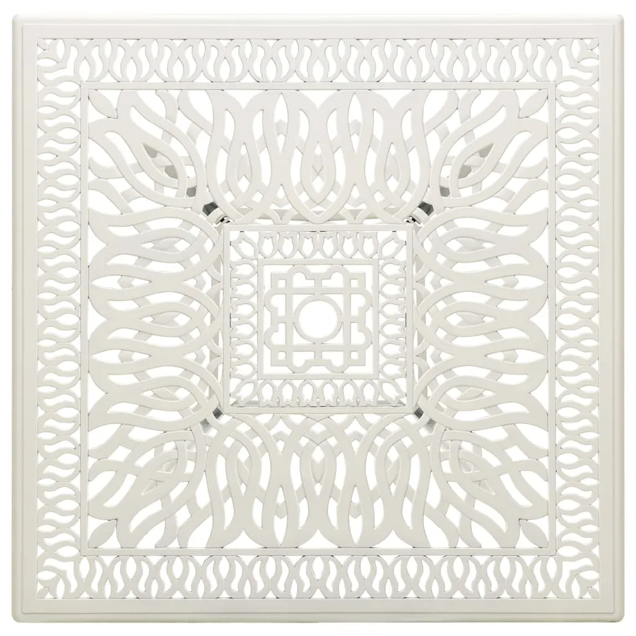 Table de jardin Blanc 90x90x73 cm Aluminium coulé - 3