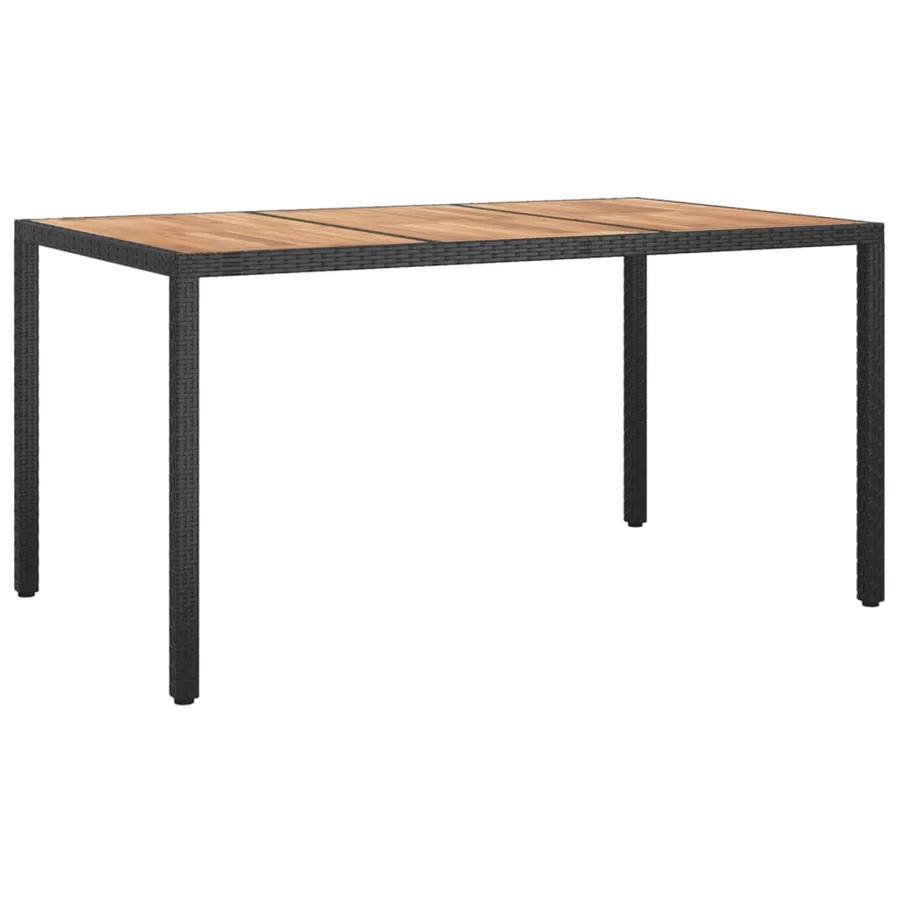 Ensemble à manger de jardin coussins 5pcs Noir Résine tressée - 6