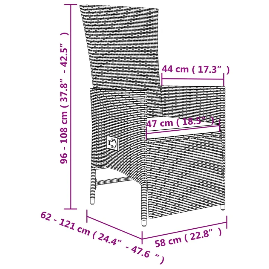 Ensemble à manger de jardin et coussins 7 pcs beige poly rotin - 10