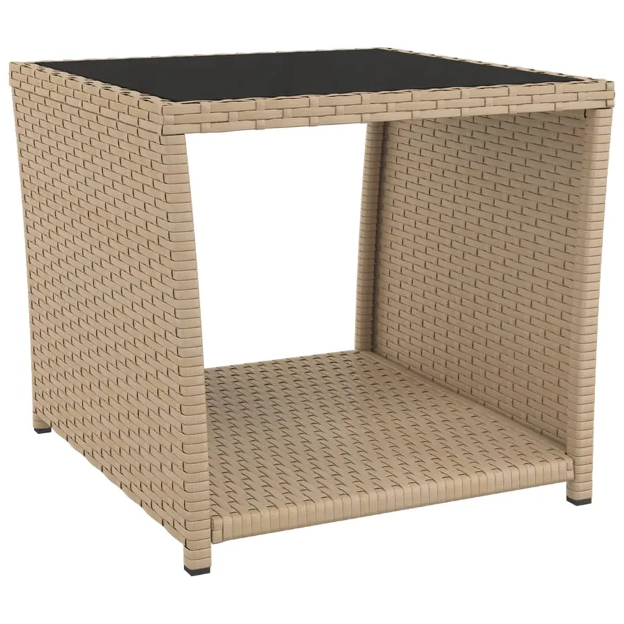 Ensemble de salon de jardin 3 pcs beige poly rotin et acier - 5