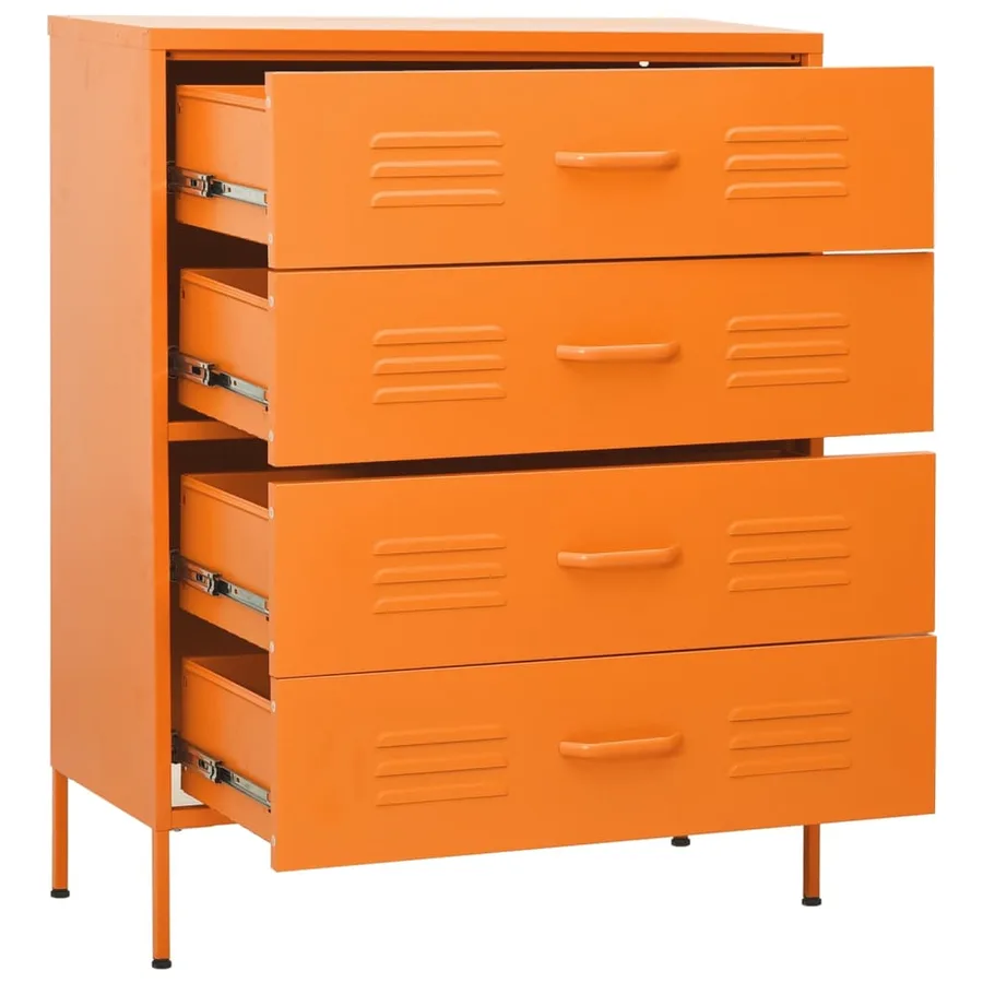Commode Orange 80x35x101,5 cm Acier - 7
