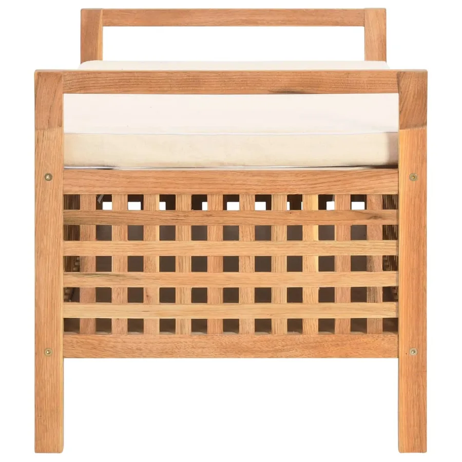 Banc de rangement 93x49x49 cm Bois de noyer massif - 3