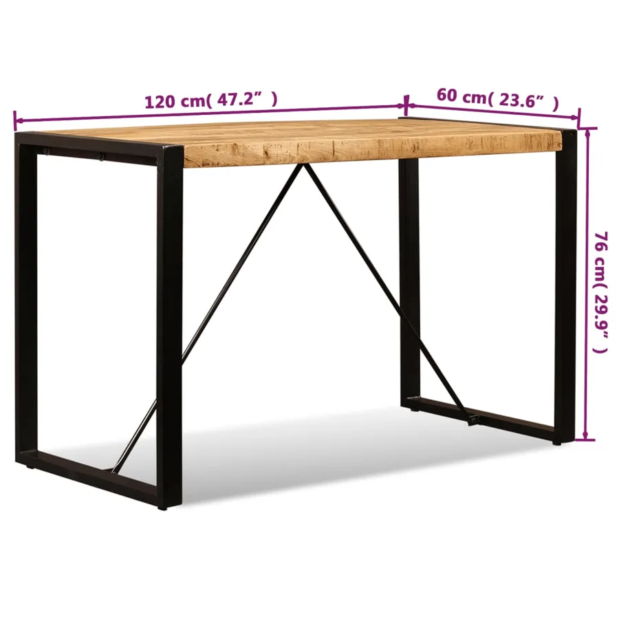 Table à manger Bois de manguier brut 120 cm - 13