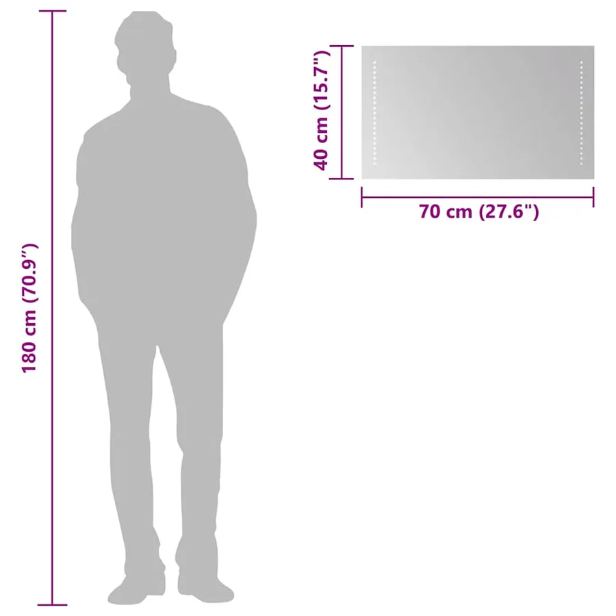 Miroir de salle de bain à LED 70x40 cm - 10