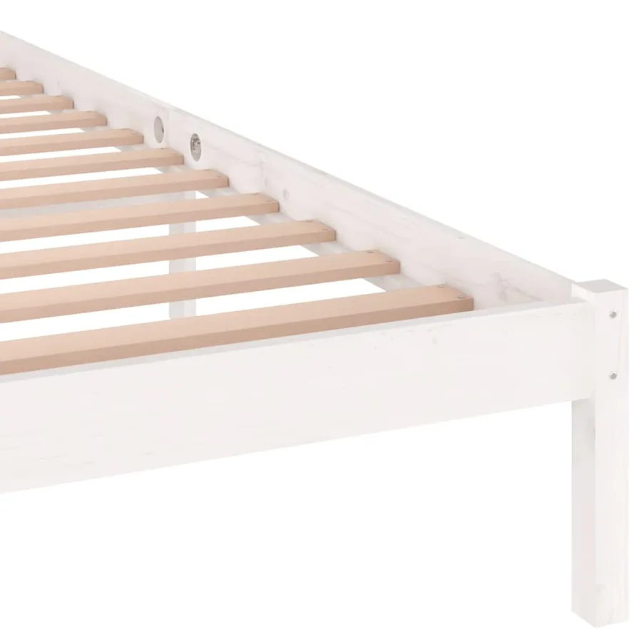 Cadre de lit sans matelas bois massif de pin 200x200 cm blanc - 6