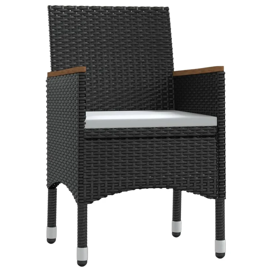 Ensemble à manger de jardin avec coussins 5 pcs Noir - 3