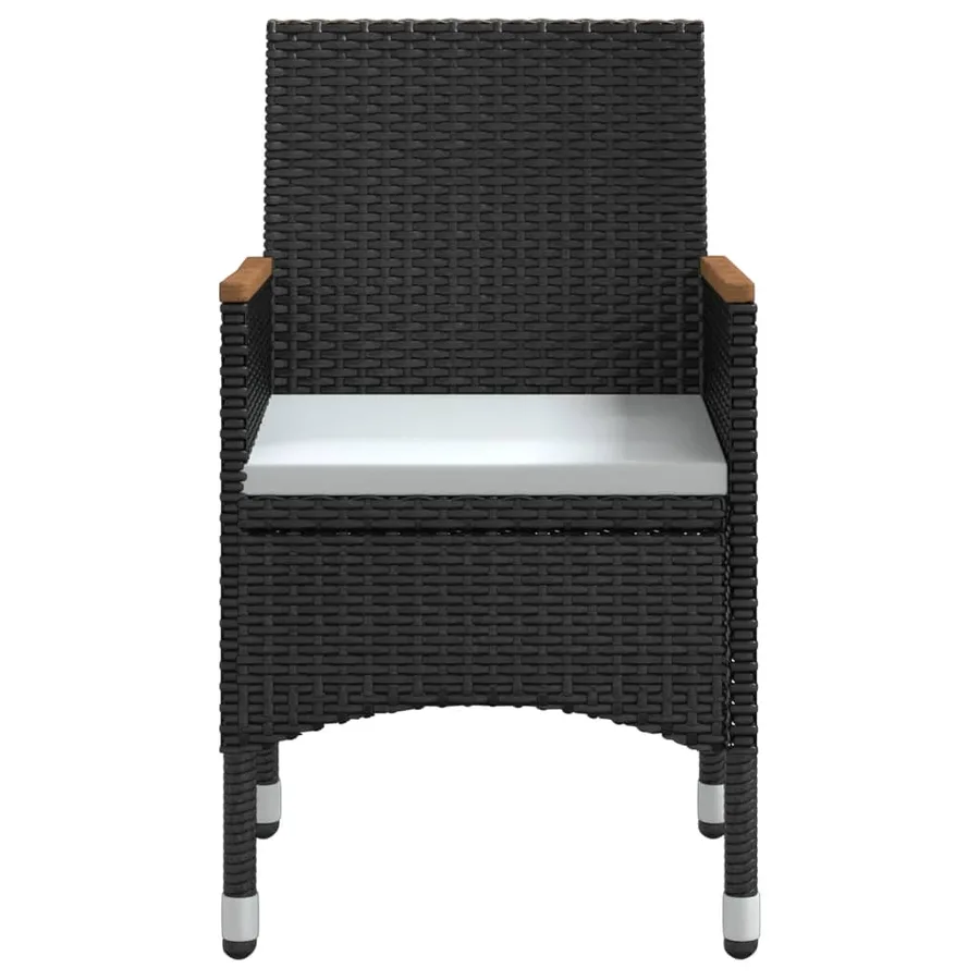 Ensemble à manger de jardin avec coussins 5 pcs Noir - 4