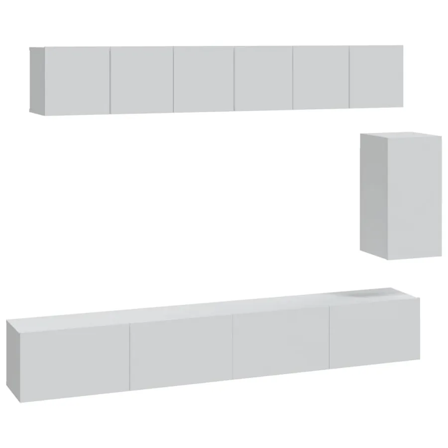 Ensemble de meubles TV 6 pcs Blanc Bois d'ingénierie - 2