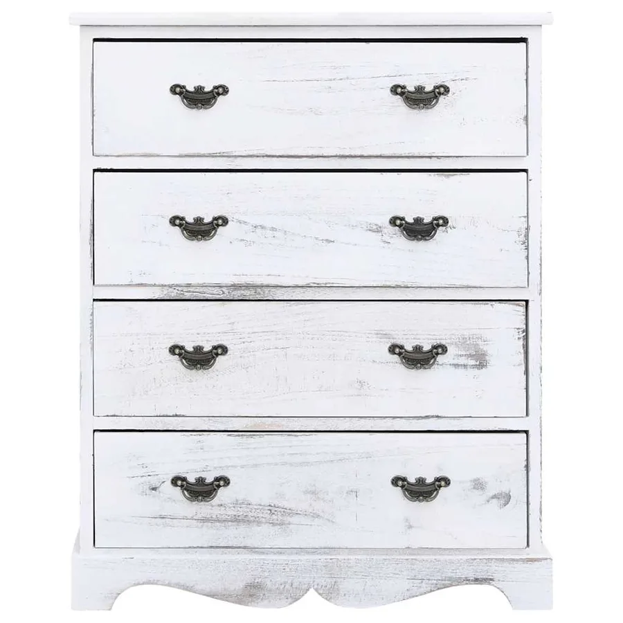 Armoire à tiroirs Blanc 60x30x75 cm Bois - 2