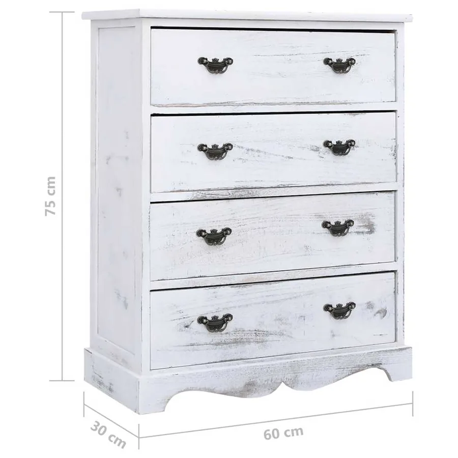 Armoire à tiroirs Blanc 60x30x75 cm Bois - 8