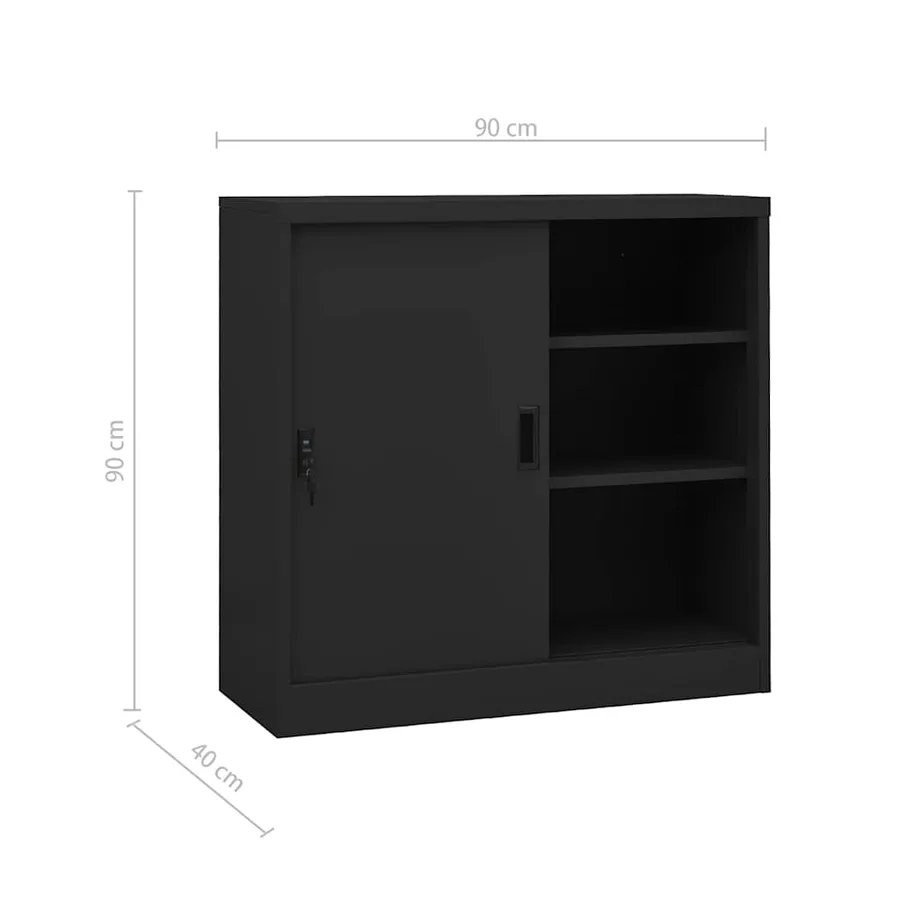 Armoire à portes coulissantes avec jardinière Anthracite Acier - 11