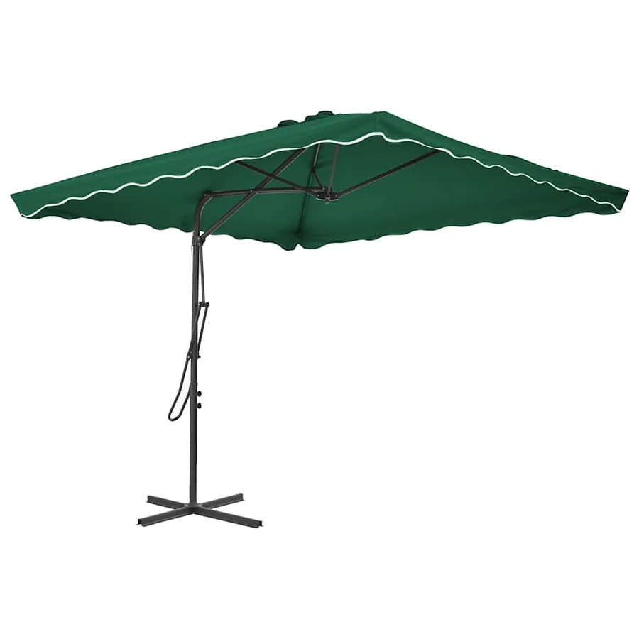Parasol d'extérieur avec mât en acier 250x250 cm vert