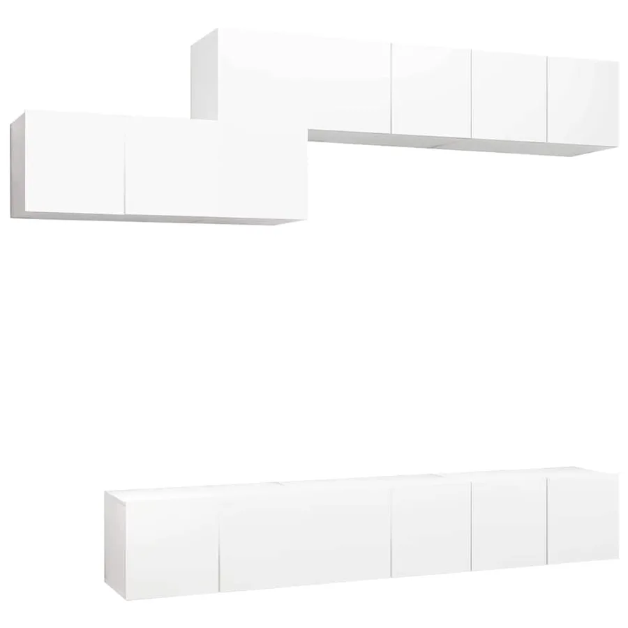 Ensemble de meubles TV 7 pcs Blanc Bois d'ingénierie - 2