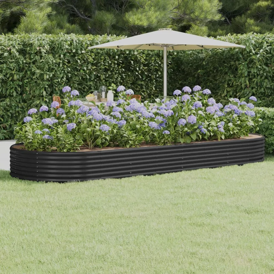 Lit surélevé de jardin Acier galvanisé Anthracite