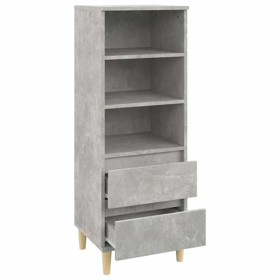 Buffet haut Gris béton 40x36x110 cm Bois d'ingénierie - 4