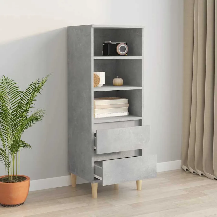 Buffet haut Gris béton 40x36x110 cm Bois d'ingénierie - 6