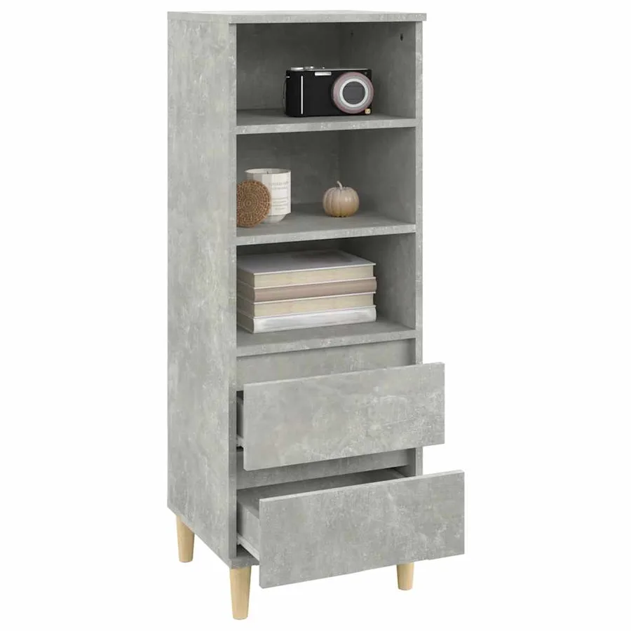 Buffet haut Gris béton 40x36x110 cm Bois d'ingénierie - 7