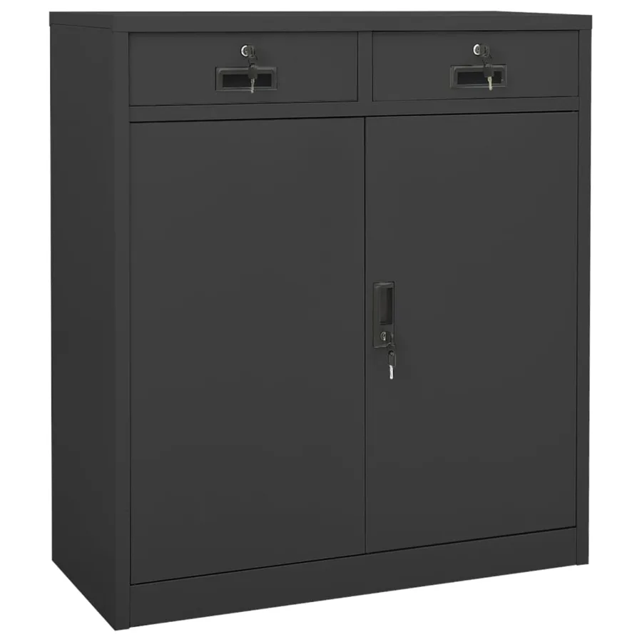 Armoire de bureau et jardinière Anthracite 90x40x125 cm Acier - 5