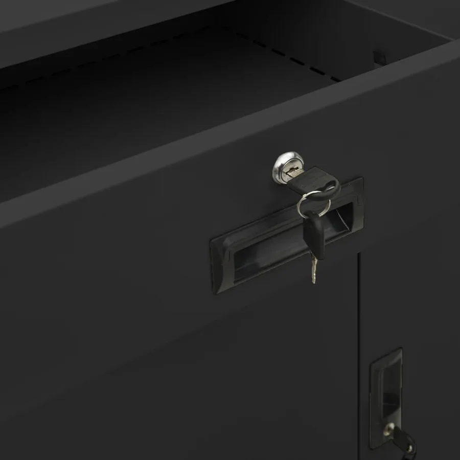 Armoire de bureau et jardinière Anthracite 90x40x125 cm Acier - 8